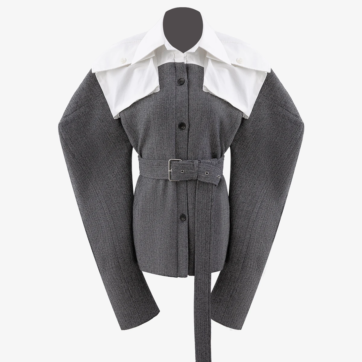 ZCSMLL Contrasting Color Stitching Collar Jacket Waistband Waist Korean Style High Street Wide Shoulder Coat Women 2021 AF803 
ZCSMLL Contrasting Color Stitching Collar Jacket Waistband Waist Korean Style High Street Wide Shoulder Coat Women 2021 AF803