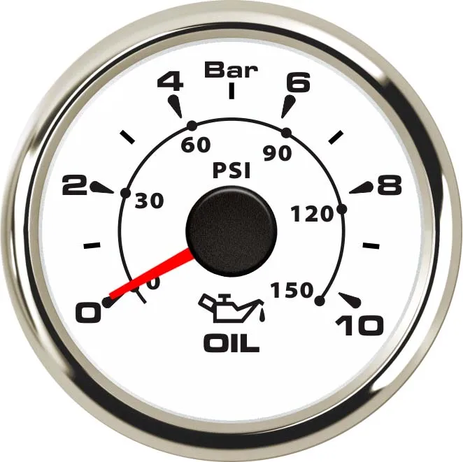 Измеритель давления масла Универсальный 52 мм водонепроницаемый 0 10bar 145Psi для