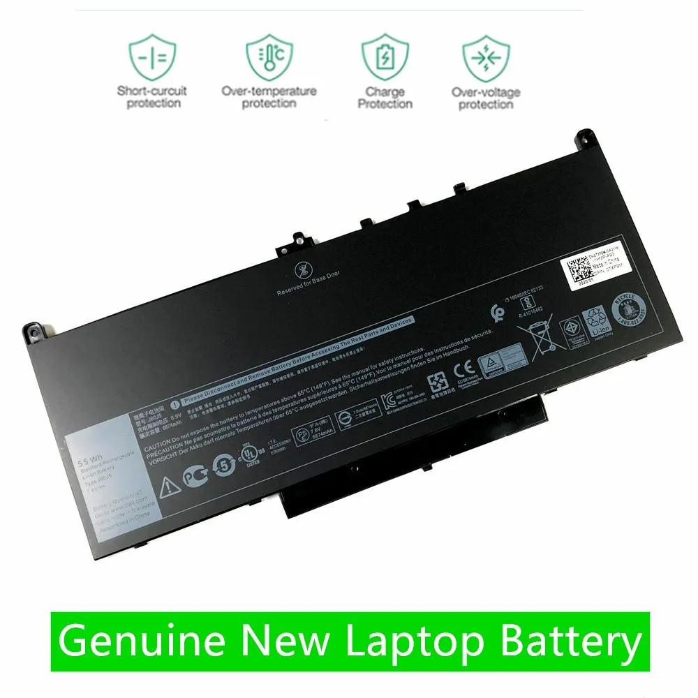 

7,6 V 55Wh Новый J60J5 настоящая аккумуляторная батарея для ноутбука для Dell Latitude E7270 E7470 E7260 7270 7470 J6OJ5 R1V85 MC34Y 242WD