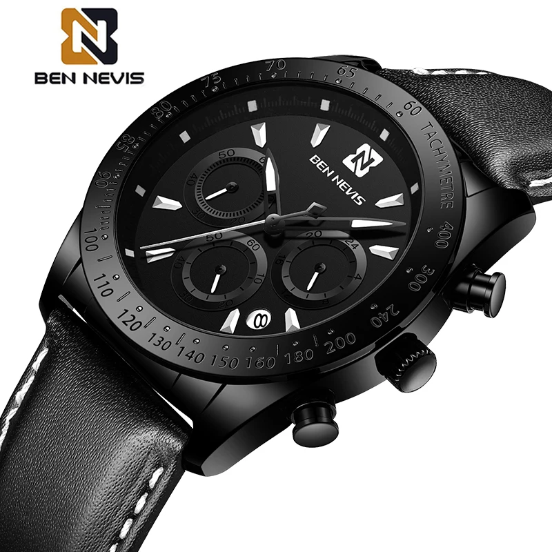 Luxury Brand BEN NEVIS Fashion Top Watch Men Waterproof Chronograph Men’s Watches Sport Quartz Wristwatch Relogio Masculino 
Luxury Brand BEN NEVIS Fashion Top Watch Men Waterproof Chronograph Men’s Watches Sport Quartz Wristwatch Relogio Masculino