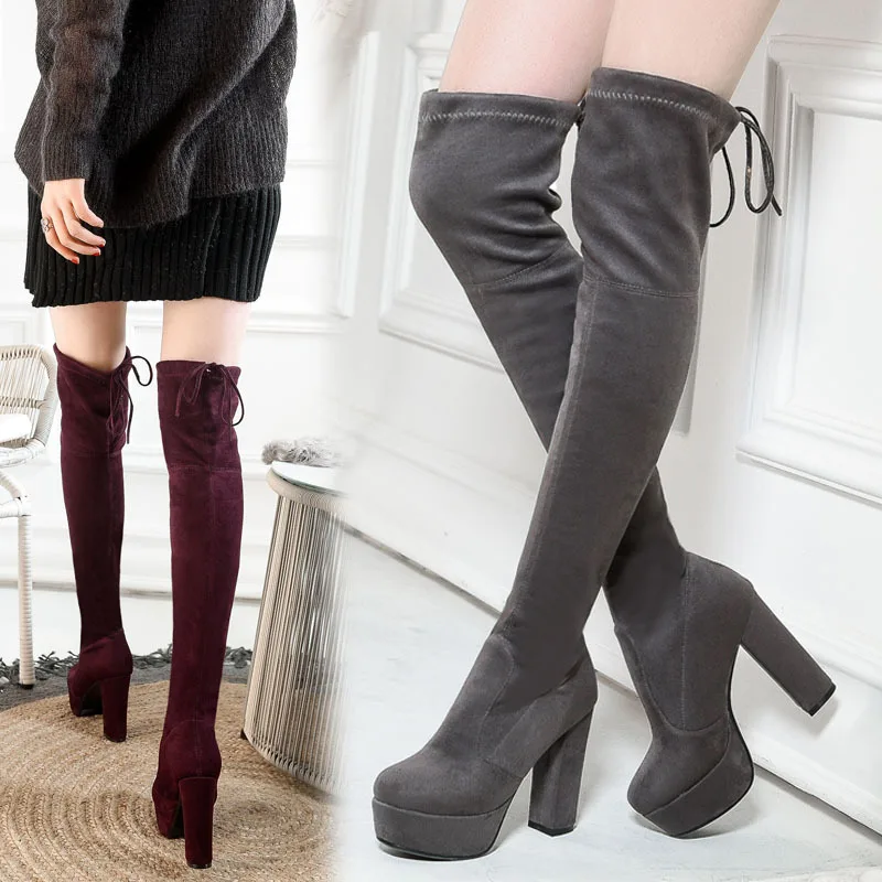 Women Autumn Large Size Boots High Platform Sexy Thigh High Boots Lady Elastic Fabric Velvet Chunky Heel Round Toe Sleeve Boots
Women Autumn Large Size Boots High Platform Sexy Thigh High Boots Lady Elastic Fabric Velvet Chunky Heel Round Toe Sleeve Boots