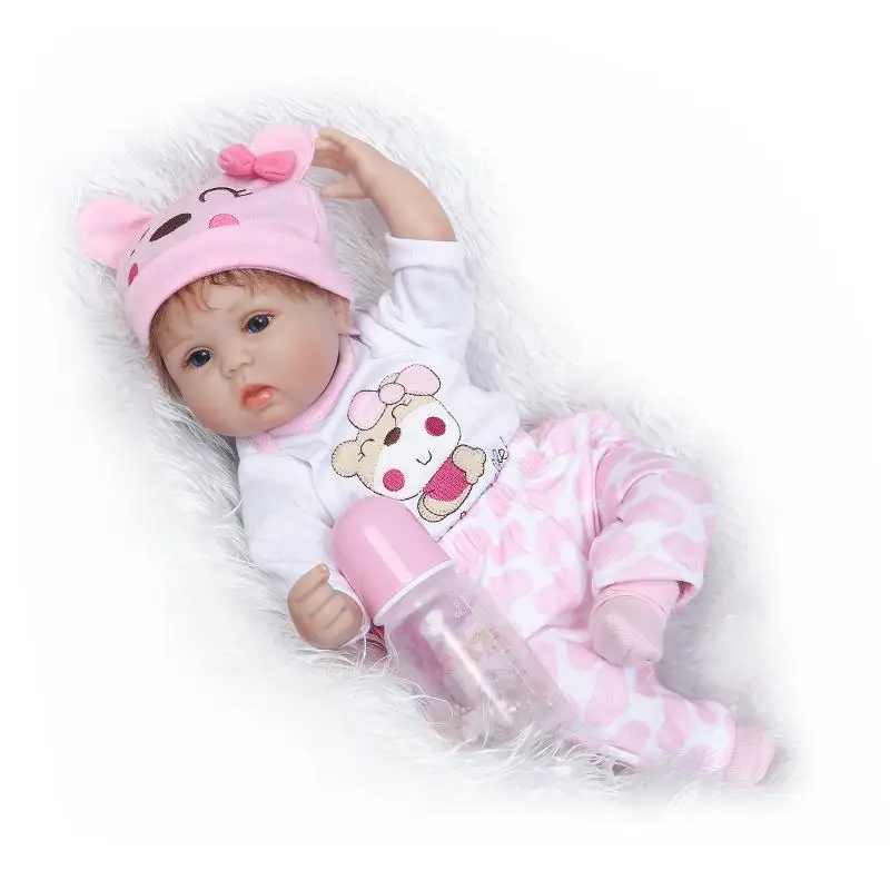 Nicery 16-18inch 40-45cm Bebe Doll Reborn Soft Silicone Boy Girl Toy Reborn Baby Doll Gift for Children Pink Bear Lovely
Nicery 16-18inch 40-45cm Bebe Doll Reborn Soft Silicone Boy Girl Toy Reborn Baby Doll Gift for Children Pink Bear Lovely