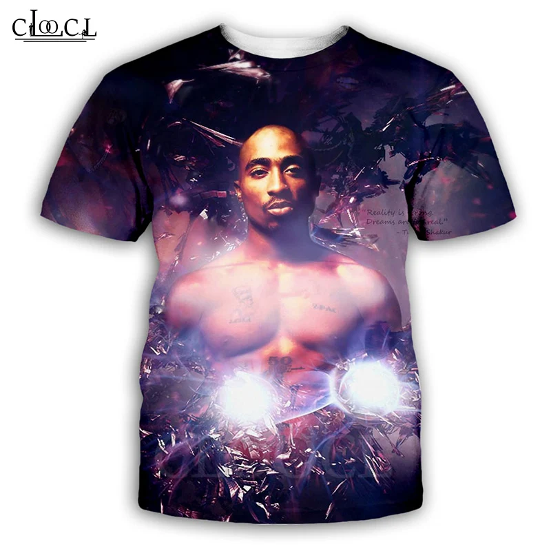 CLOOCL 2021 летняя футболка рок певица 2 PAC Тупак 3D принт модная повседневная с