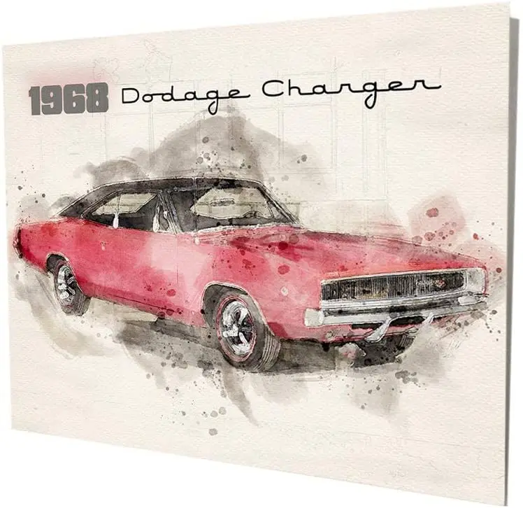 1968 Compatible with Dodge Charger Classic Muscle Car Water Color Design Vintage Style Metal Signs Metal Tin Aluminum 
1968 Compatible with Dodge Charger Classic Muscle Car Water Color Design Vintage Style Metal Signs Metal Tin Aluminum
