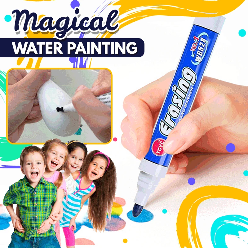 4 Colors Magical Water Painting Pen Dry Erase marker Floatable painting in water, suitable for various DIY and games
4 Colors Magical Water Painting Pen Dry Erase marker Floatable painting in water, suitable for various DIY and games
