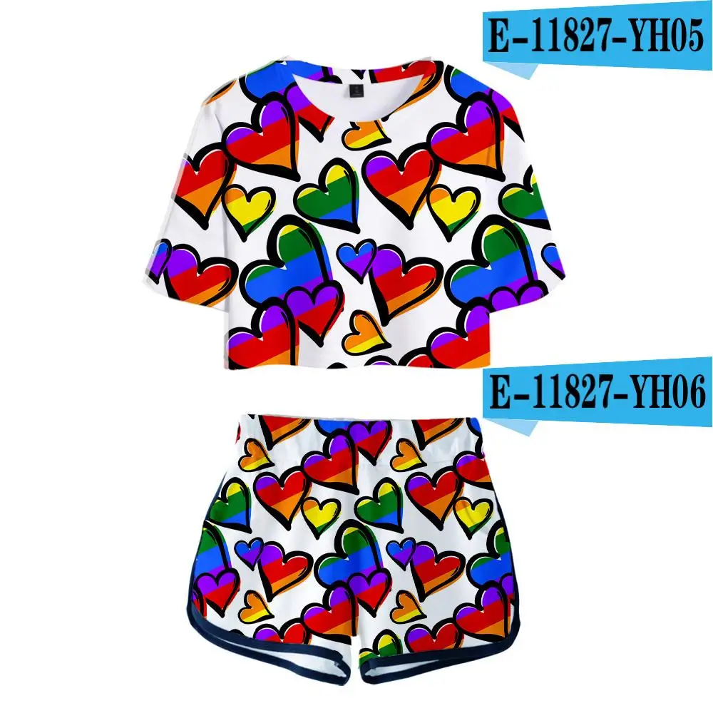 Personality Women 2 Piece Set Design Sets Clothes Rainbow Free LGBT Sexy Short Sleeve Summer Girls T Shirt+shorts O-neck Tops
Personality Women 2 Piece Set Design Sets Clothes Rainbow Free LGBT Sexy Short Sleeve Summer Girls T Shirt+shorts O-neck Tops