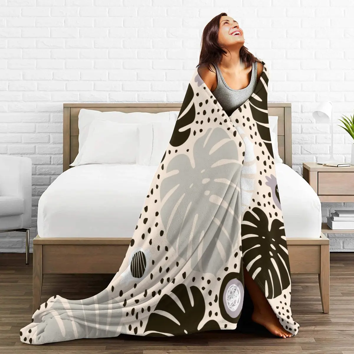 Flannel Blanket Palm Branch With Monstera Leaf Light Thin Mechanical Wash Warm Soft Blankets Throw on Sofa Bed Travel Patchwork
Flannel Blanket Palm Branch With Monstera Leaf Light Thin Mechanical Wash Warm Soft Blankets Throw on Sofa Bed Travel Patchwork
