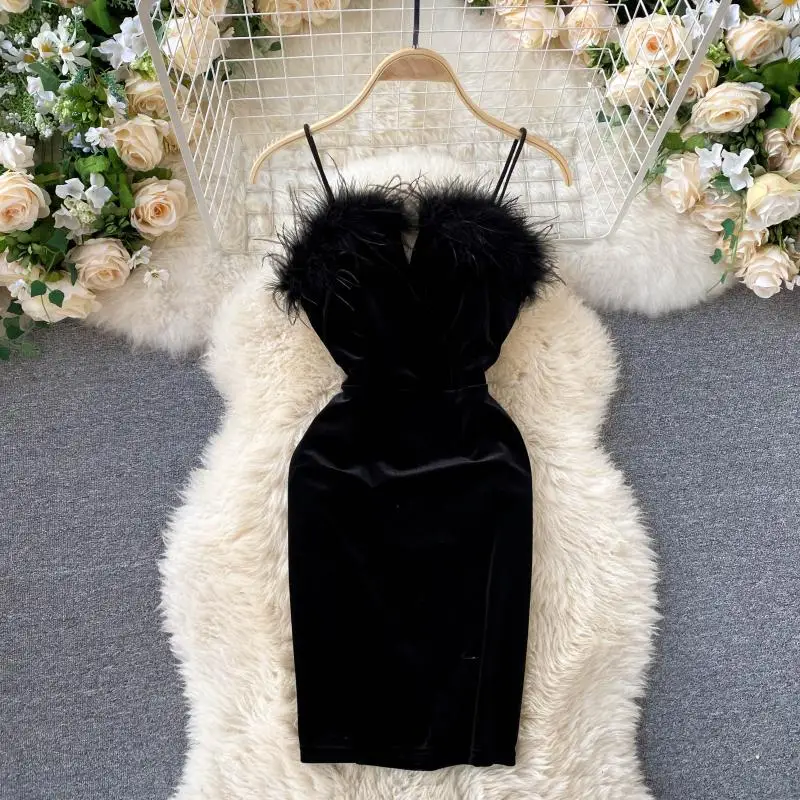 FAKUNTN 2021vintage dress for women velvet korean spaghetti a-line sexy bodycon vestidos sleeveless vestido 2022 spring new
FAKUNTN 2021vintage dress for women velvet korean spaghetti a-line sexy bodycon vestidos sleeveless vestido 2022 spring new