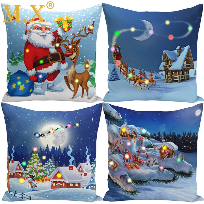 Merry Christmas Pillow Case Glow Xmas Deer Cushion Cover for Home Sofa Decor Short Plush Pillowcases Christmas Decoration Gifts
Merry Christmas Pillow Case Glow Xmas Deer Cushion Cover for Home Sofa Decor Short Plush Pillowcases Christmas Decoration Gifts