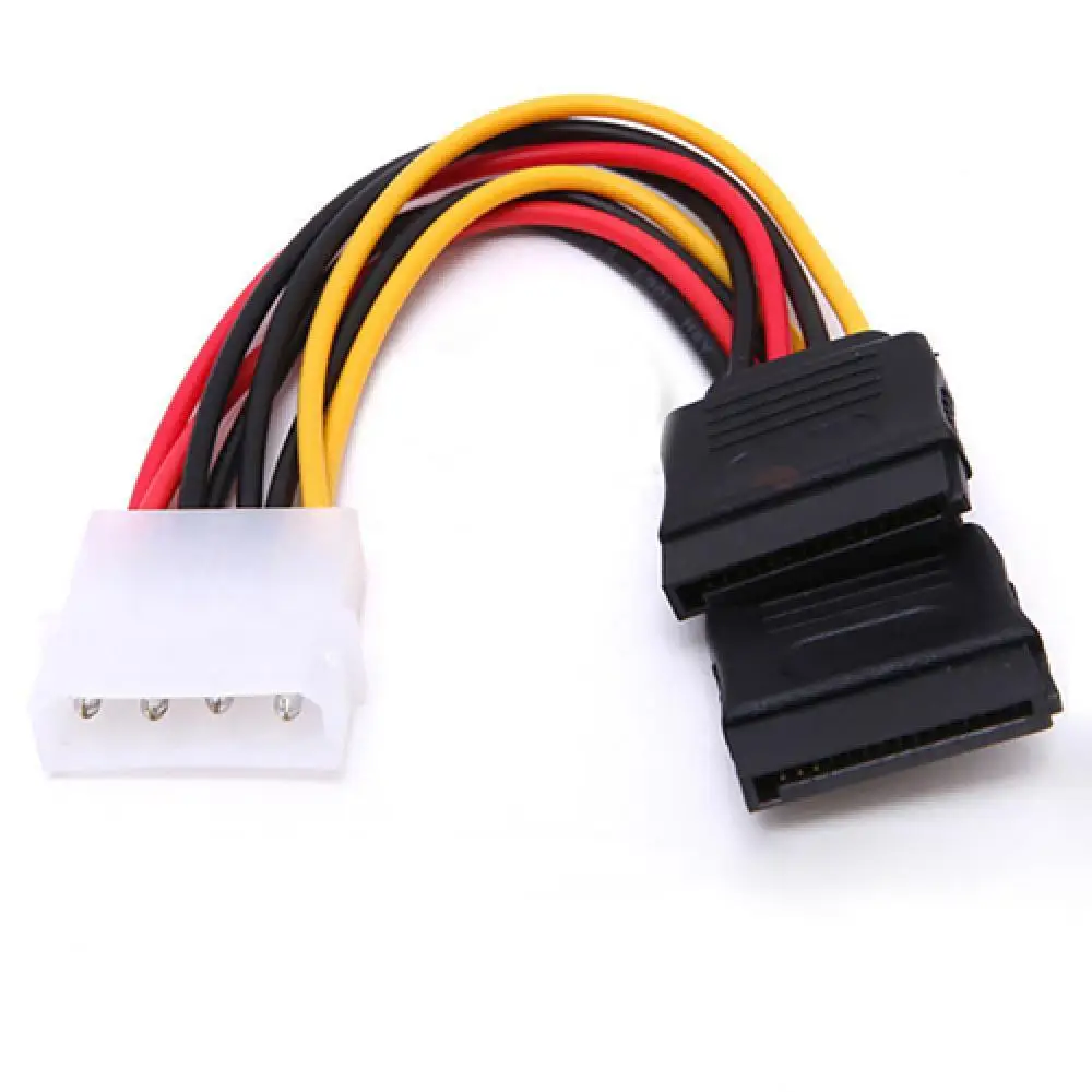 Universal 4 Pin IDE Molex to 15 Pin 2 Serial SATA Hard Drive Power Adapter Cable 
Universal 4 Pin IDE Molex to 15 Pin 2 Serial SATA Hard Drive Power Adapter Cable