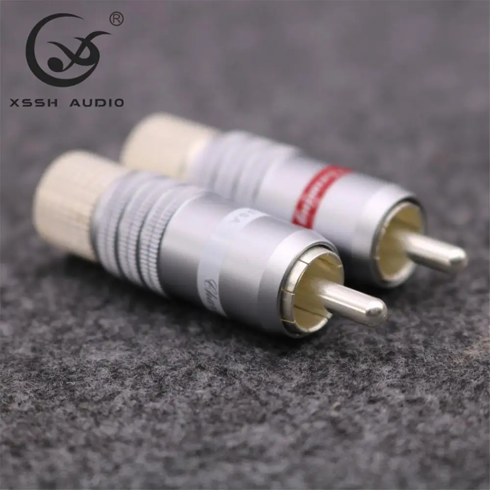 8pcs RCA XSSH Audio YIVO Hi-End HIFI DIY Silver Plated Male Audio RCA plug Plugs Connector Jack for 8mm max Audio Cable Cord
8pcs RCA XSSH Audio YIVO Hi-End HIFI DIY Silver Plated Male Audio RCA plug Plugs Connector Jack for 8mm max Audio Cable Cord