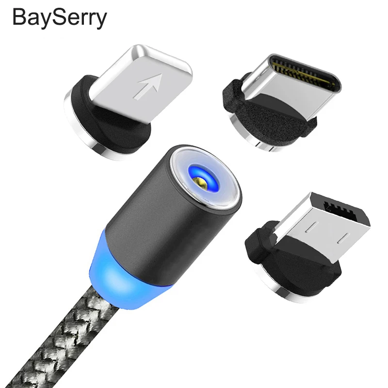 Магнитный зарядный кабель BaySerry USB Type C для iPhone 12 11 магнитный быстрой зарядки Samsung S21