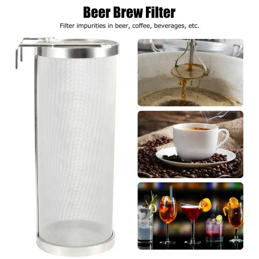 304 Stainless Steel Coffee Filter Beer Brew Filter Home Beer Brewing Mesh Filter Beer Coffee Wine Strainer with Hook
304 Stainless Steel Coffee Filter Beer Brew Filter Home Beer Brewing Mesh Filter Beer Coffee Wine Strainer with Hook