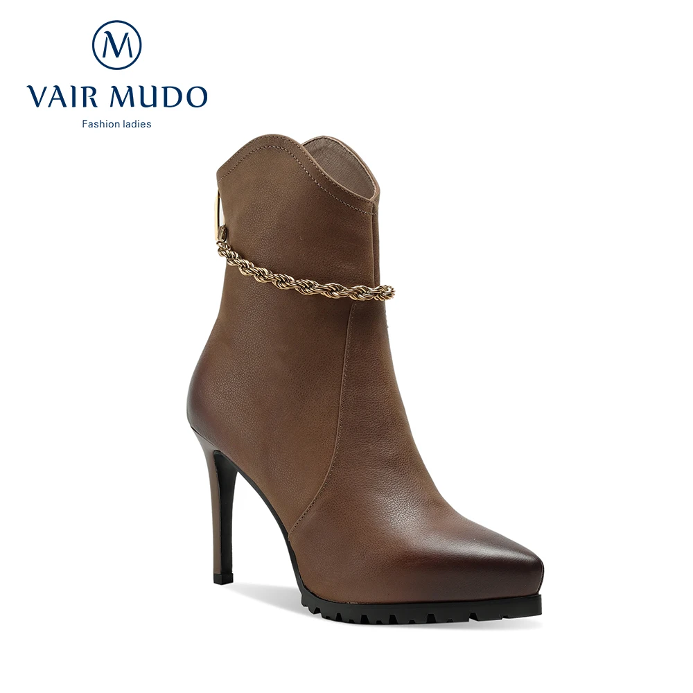 VAIR MUDO Ankle Boots Shoes HIgh Heels Black Pointed Toe Genuine Leather Elegant Shoes Women Footwear Autumn Winter WM-X323-C
VAIR MUDO Ankle Boots Shoes HIgh Heels Black Pointed Toe Genuine Leather Elegant Shoes Women Footwear Autumn Winter WM-X323-C