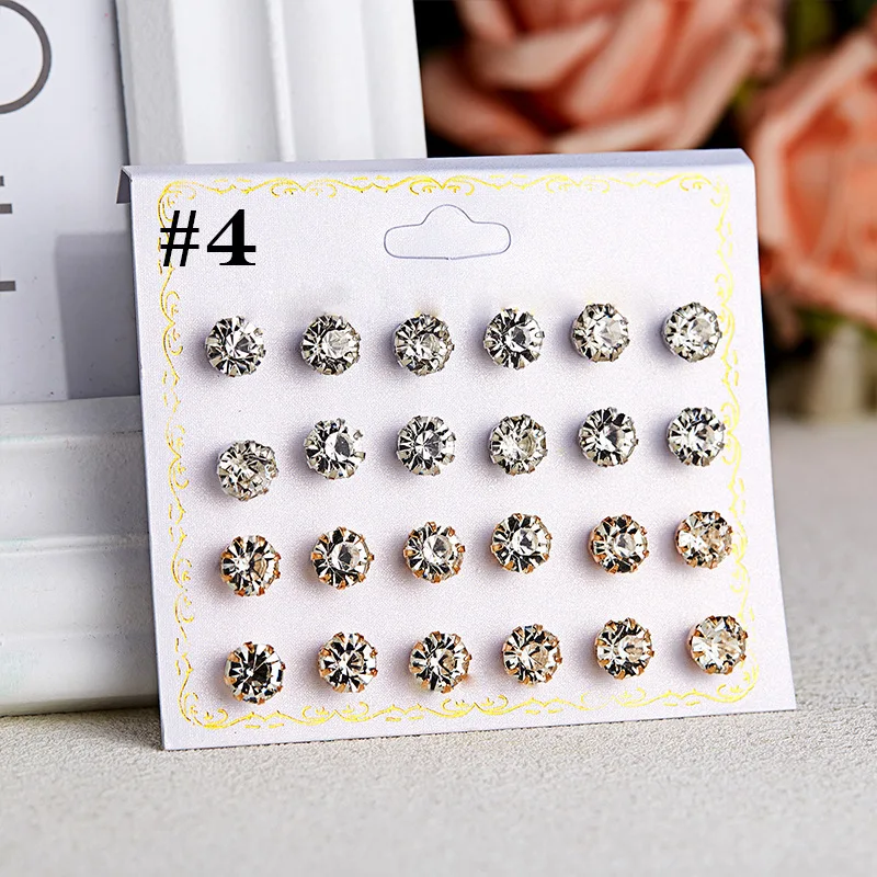 12 Pair Women's Earring Set Cubic Zirconia Round Stud Earrings Set for Women Boho Fashion Jewelry Simple Classic Stud Earrings 
12 Pair Women's Earring Set Cubic Zirconia Round Stud Earrings Set for Women Boho Fashion Jewelry Simple Classic Stud Earrings