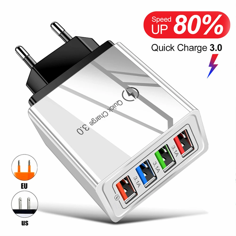 FLOVEME USB зарядное устройство Quick Charge 3 0 быстрое для iPhone Samsung Huawei планшет портативный