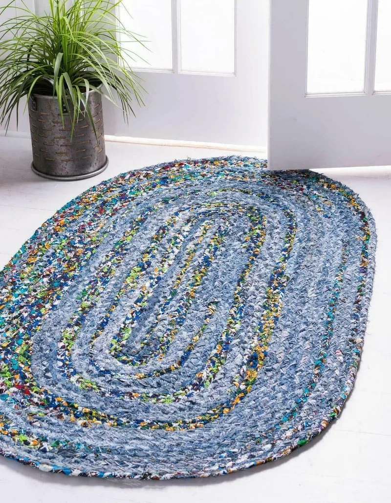Rug 100% Natural Denim Cotton Handmade Oval Rug Rustic Look Style Braided Rugs Carpets for Bed Room Area Rug for Living Room
Rug 100% Natural Denim Cotton Handmade Oval Rug Rustic Look Style Braided Rugs Carpets for Bed Room Area Rug for Living Room