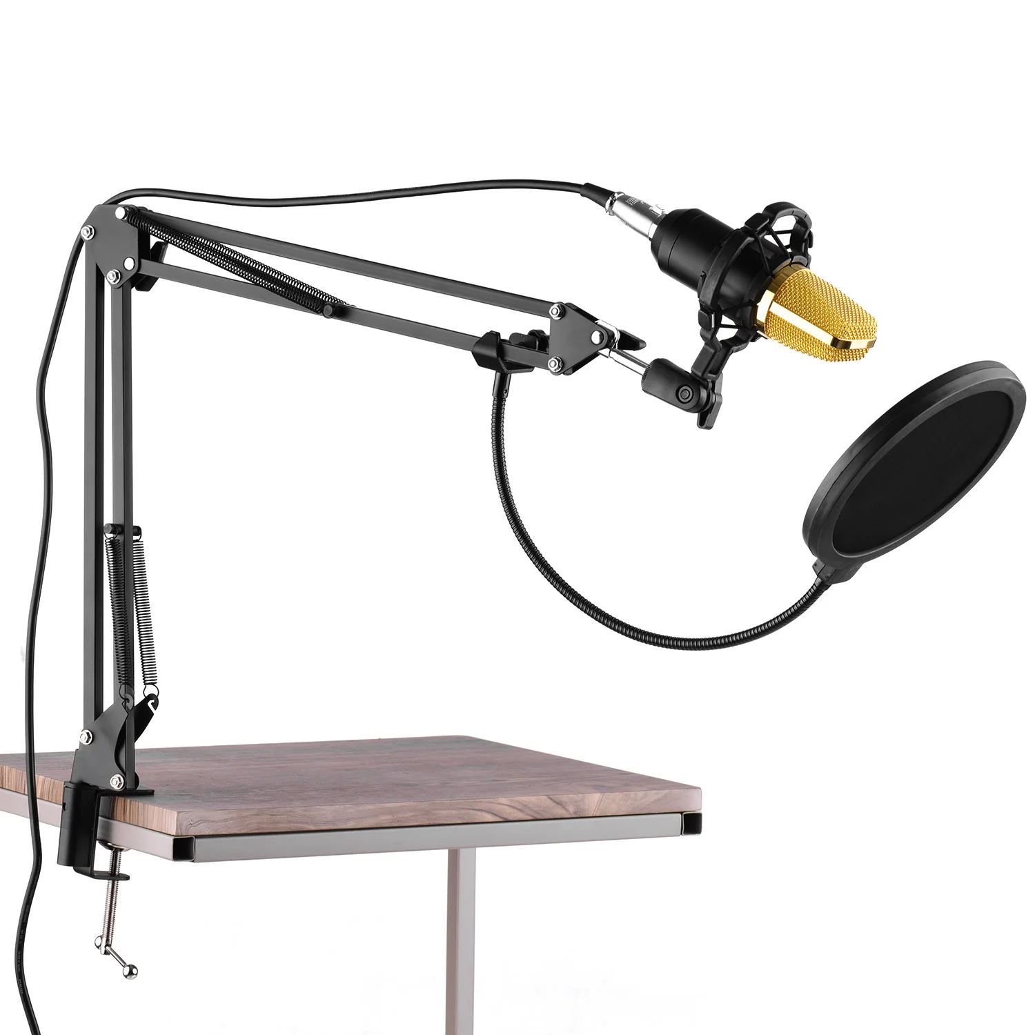 

CZ Studio Recording Condenser Microphone Kit Mic Windscreen+Shock Mount+Adjustable Suspension Scissor Arm Stand+Mounting Clamp