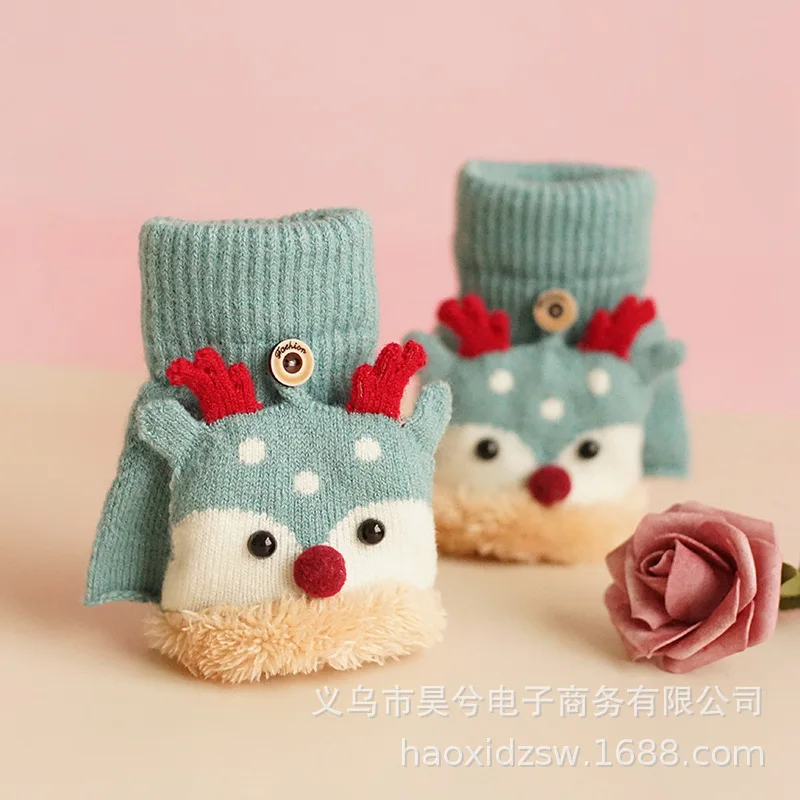 Cartoon Reindeer Mittens for Children Winter Warm Plus Velvet Thickening Kids Baby Girl Gloves Knitted Children 1-8 Years
Cartoon Reindeer Mittens for Children Winter Warm Plus Velvet Thickening Kids Baby Girl Gloves Knitted Children 1-8 Years
