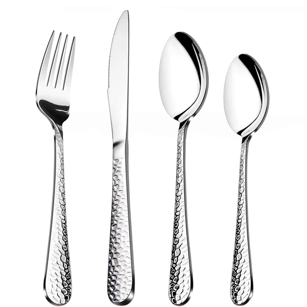 16 Pieces Cutlery Set,Stainless Steel Hammered Flatware Set Service for 4,Include Knife Fork Spoon
16 Pieces Cutlery Set,Stainless Steel Hammered Flatware Set Service for 4,Include Knife Fork Spoon
