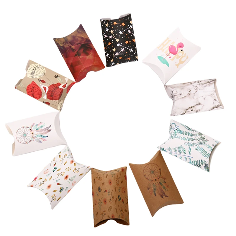 10Pcs Multi Design Dreamcatcher Jewelry Package Pillow Box Paper Marbel Candy Display Flower Gifts | Украшения и аксессуары