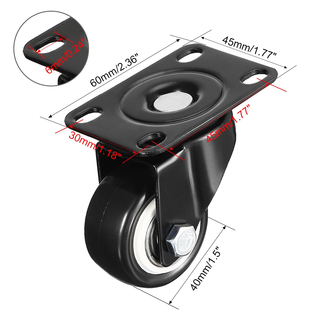 uxcell PU 360 Degree Top Plate Mounted Caster Wheel 110lb Capacity 1.5inch Swivel 4pcs
uxcell PU 360 Degree Top Plate Mounted Caster Wheel 110lb Capacity 1.5inch Swivel 4pcs