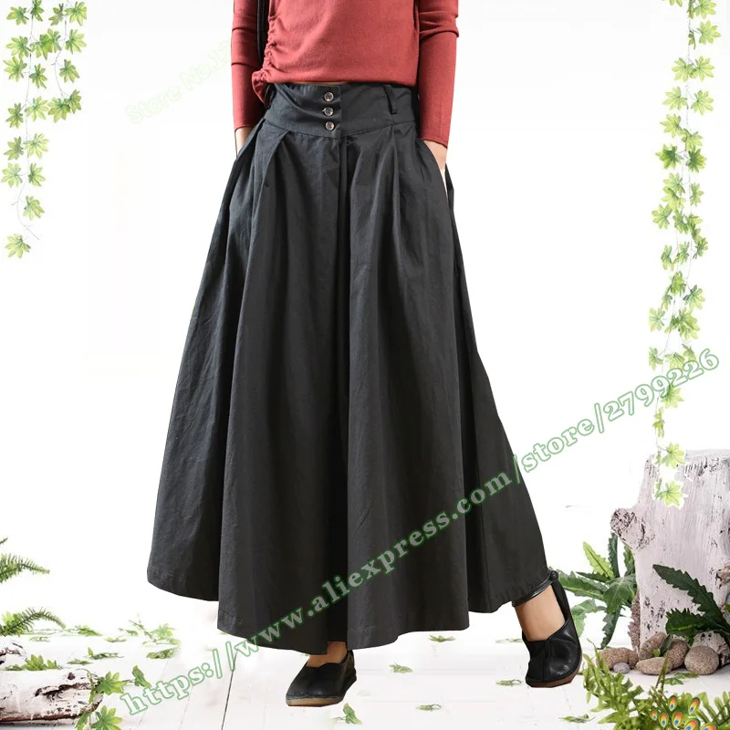 2020 Spring and Autumn New Retro Casual literary Elastic Waist Cotton female Skirt big swing Pleated Long Women's skirts
2020 Spring and Autumn New Retro Casual literary Elastic Waist Cotton female Skirt big swing Pleated Long Women's skirts