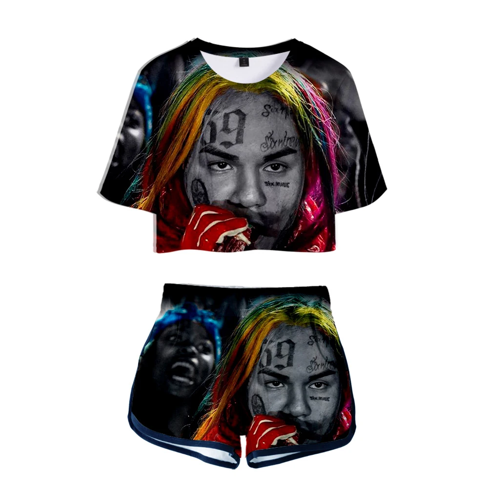 Personality 6IX9INE Two-piece Sets Women Sexy Summer Short O-Neck Sleeve+pants Fashion Hip Pop Fancy Women's Sets Suit
Personality 6IX9INE Two-piece Sets Women Sexy Summer Short O-Neck Sleeve+pants Fashion Hip Pop Fancy Women's Sets Suit