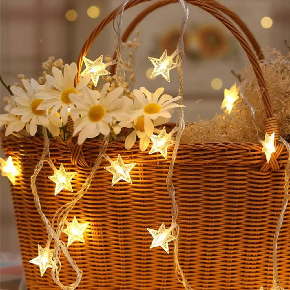 20 LED Star String Lights Christmas Garland Battery USB Powered LED Wedding Party Curtain String Fairy Lights for Home
20 LED Star String Lights Christmas Garland Battery USB Powered LED Wedding Party Curtain String Fairy Lights for Home