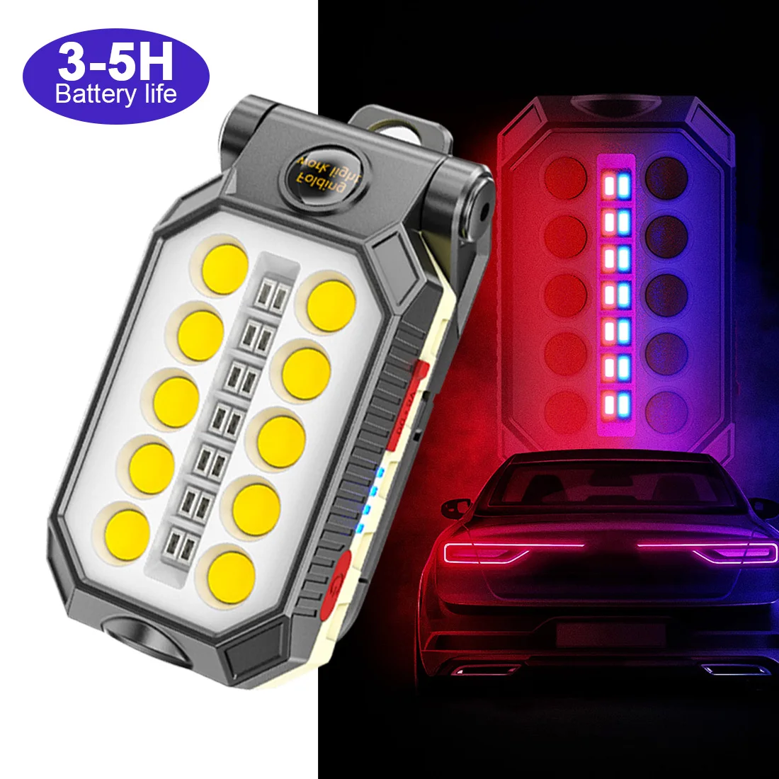 USB Rechargeable Work Light COB LED Flashlight Portable Adjustable Waterproof Camping Lantern Magnet Design Warning Lights
USB Rechargeable Work Light COB LED Flashlight Portable Adjustable Waterproof Camping Lantern Magnet Design Warning Lights