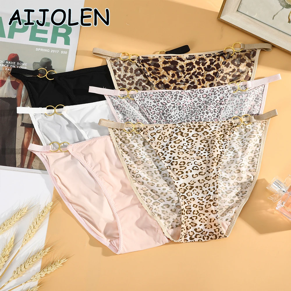 AIJOLEN Leopard Print Thin Strap Panties Sexy Leopard Ladies Underwear Ice Silk Seamless Bikini Solid Color Women's Briefs
AIJOLEN Leopard Print Thin Strap Panties Sexy Leopard Ladies Underwear Ice Silk Seamless Bikini Solid Color Women's Briefs
