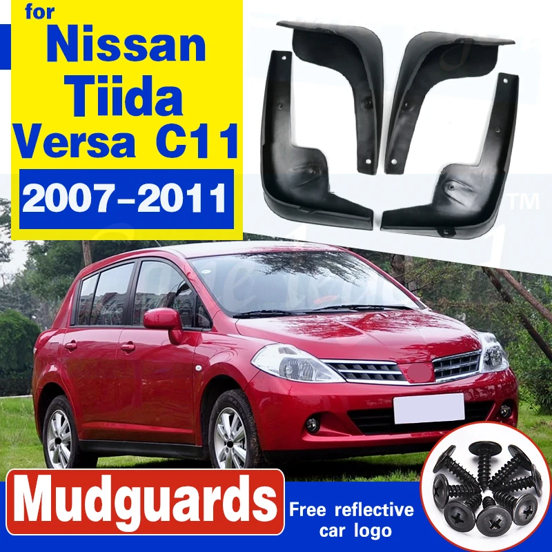 Фото Брызговики для хэтчбека Nissan Tiida Versa C11 2007 2011 2012 латио грязеотталкивающие