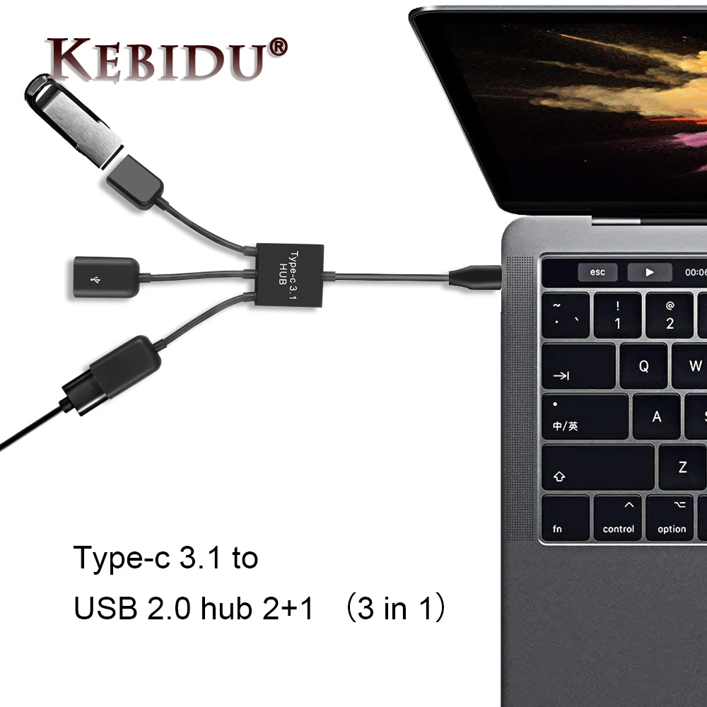 Зарядный концентратор Kebidu OTG 3/4 порт s Type C USB 3 1 кабель коннектор адаптер для портов