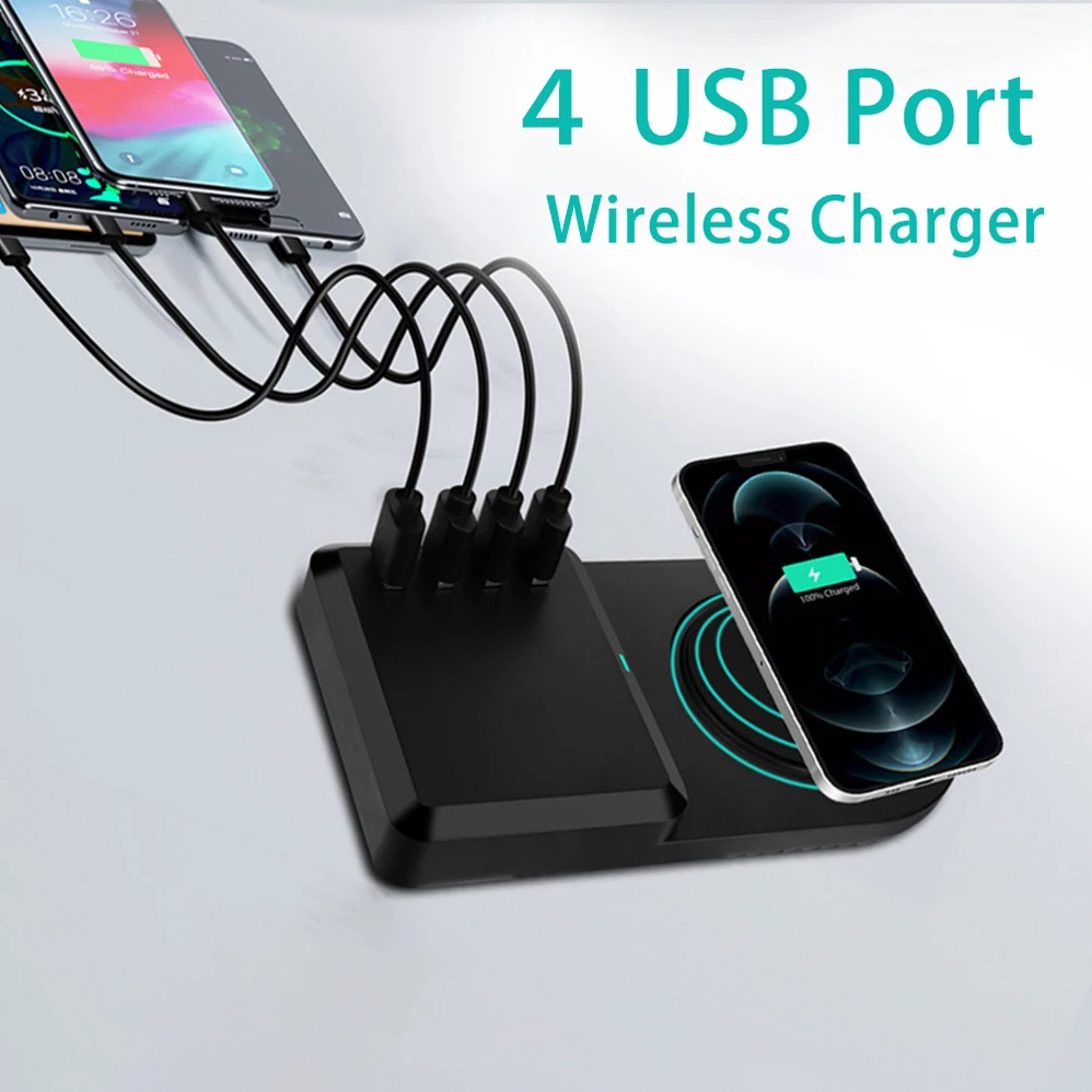 Беспроводное зарядное устройство Qi 10 Вт с 4 USB-портами, зарядная станция для iPhone 12 Pro Max 11 XS XR 12 Mini Samsung Galaxy S20 S10 S9 S8 Note 8 9 10 Oppo vivo Huawei Redmi XIAOMI
Беспроводное зарядное устройство Qi 10 Вт с 4 USB-портами, зарядная станция для iPhone 12 Pro Max 11 XS XR 12 Mini Samsung Galaxy S20 S10 S9 S8 Note 8 9 10 Oppo vivo Huawei Redmi XIAOMI