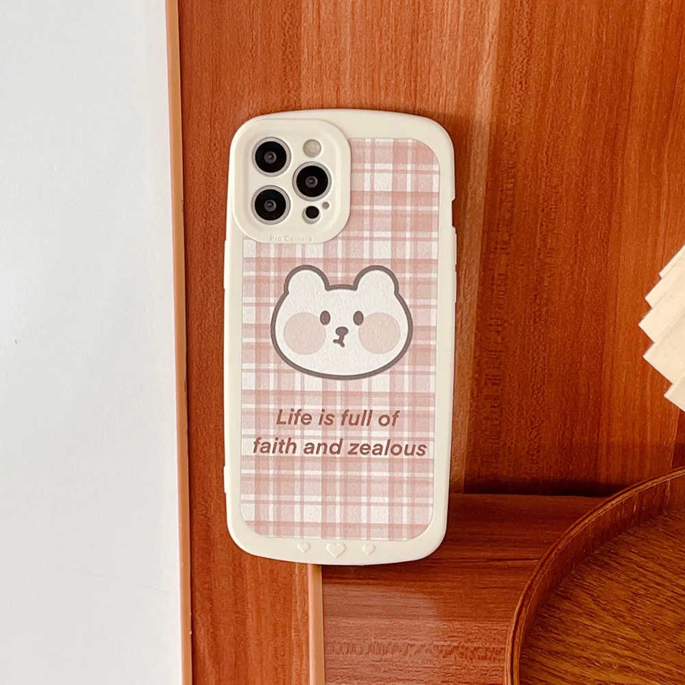 New Confidence Lattice Little bear For iPhone 13 Pro Max 7 8 Plus 11 12 Pro X XS Max Mini XR Mobile Phone Soft Case Female
New Confidence Lattice Little bear For iPhone 13 Pro Max 7 8 Plus 11 12 Pro X XS Max Mini XR Mobile Phone Soft Case Female