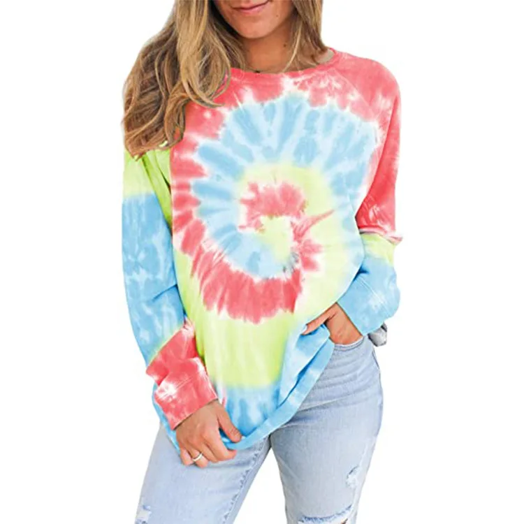 2020 foreign trade European and American cross border women's top Amazon popular tie dye printing round neck long sleeve
2020 foreign trade European and American cross border women's top Amazon popular tie dye printing round neck long sleeve