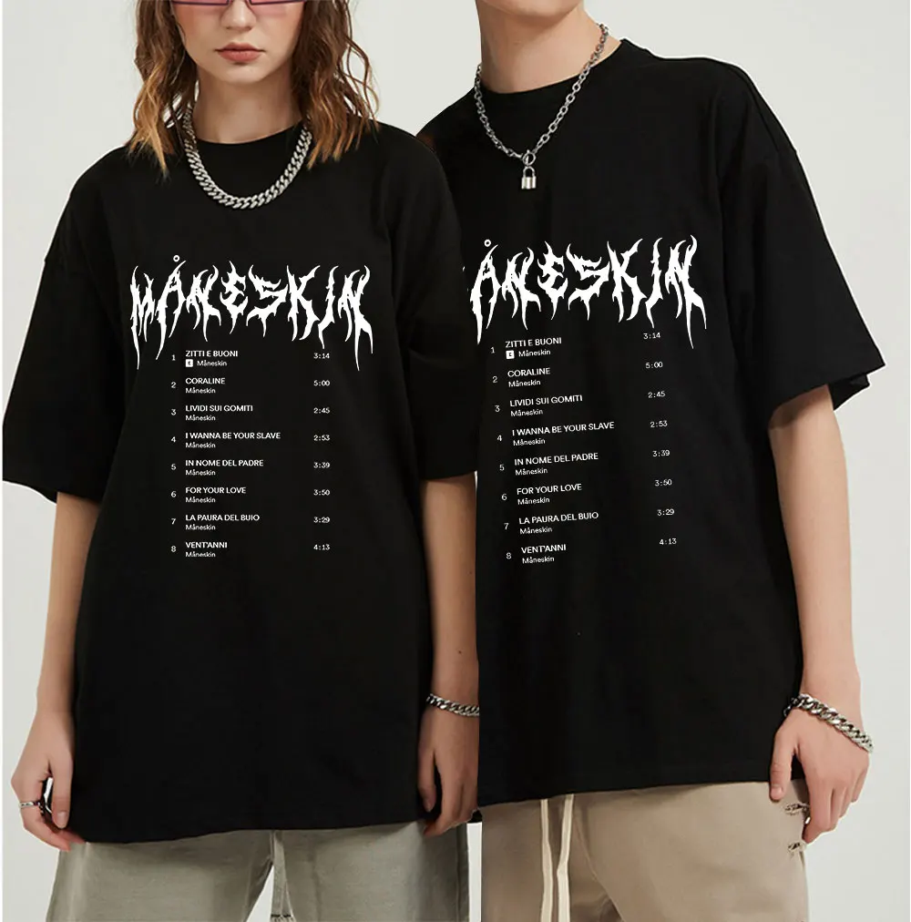Maneskin Print Spring Summer Holiday Street Graffiti Style Men/Women Casual T-shirt Novelty Hip Hop Streetwear Short Sleeve
Maneskin Print Spring Summer Holiday Street Graffiti Style Men/Women Casual T-shirt Novelty Hip Hop Streetwear Short Sleeve