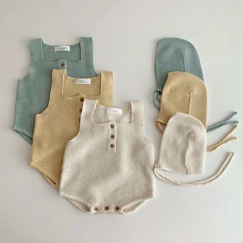 Baby Bodysuit Sleeveless Newborn Infant Boys Girls Jumpsuit Outfits Cute Solid Knitted Toddler Kids Body Suits Tops And Hat 2pcs
Baby Bodysuit Sleeveless Newborn Infant Boys Girls Jumpsuit Outfits Cute Solid Knitted Toddler Kids Body Suits Tops And Hat 2pcs