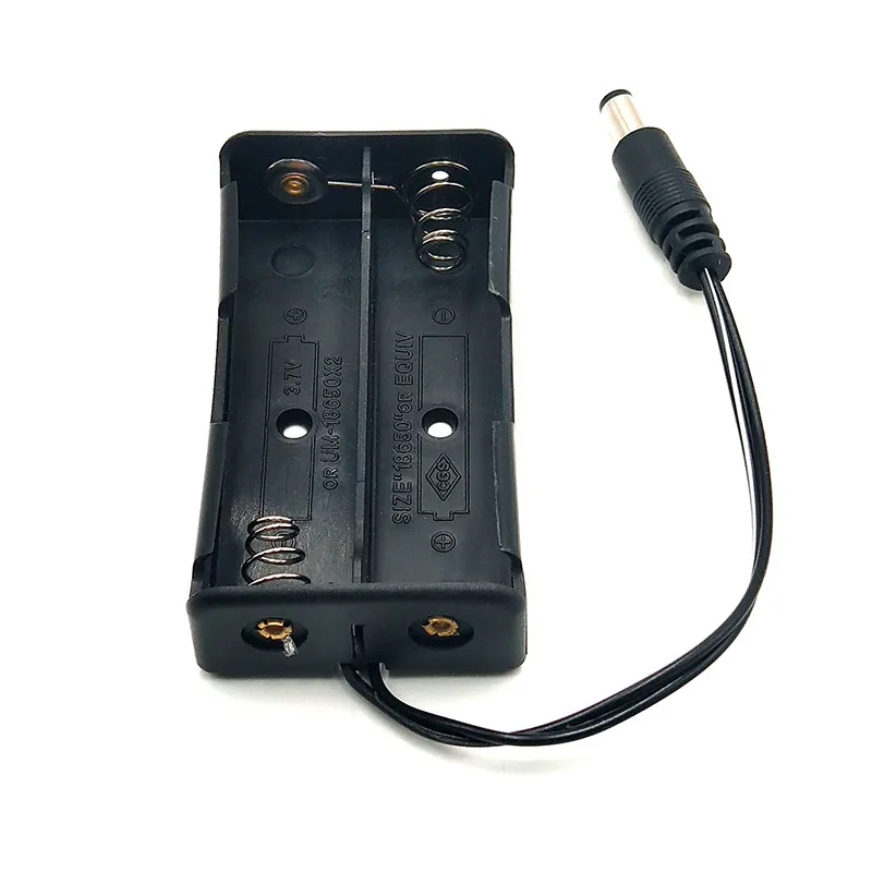 2 x 18650 Batteries Plastic Case Shell 2 Slots 7.4V 18650 Battery Holder Storage Box Container With DC 5.5x2.1mm Plug
2 x 18650 Batteries Plastic Case Shell 2 Slots 7.4V 18650 Battery Holder Storage Box Container With DC 5.5x2.1mm Plug