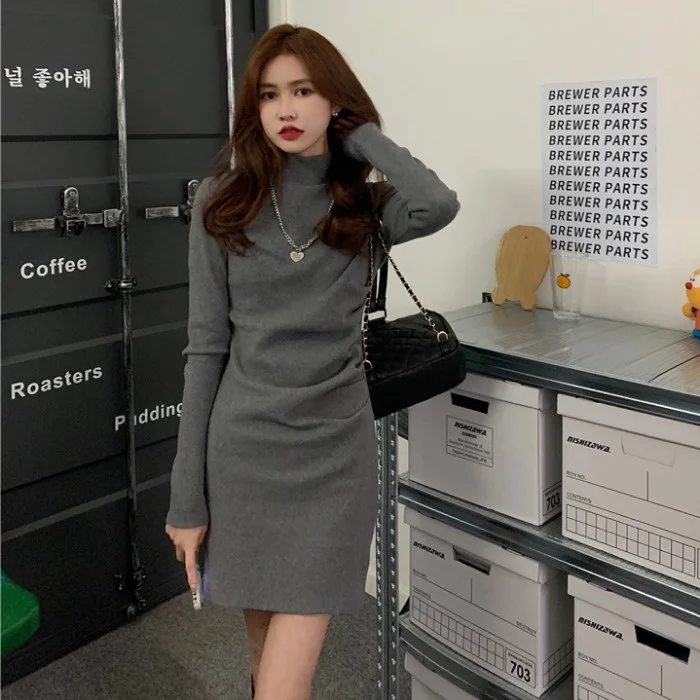 Детское платье на раннюю осень, модная новинка 2021, Женская темпераментная юбка с запахом и высоким воротом 
Детское платье на раннюю осень, модная новинка 2021, Женская темпераментная юбка с запахом и высоким воротом