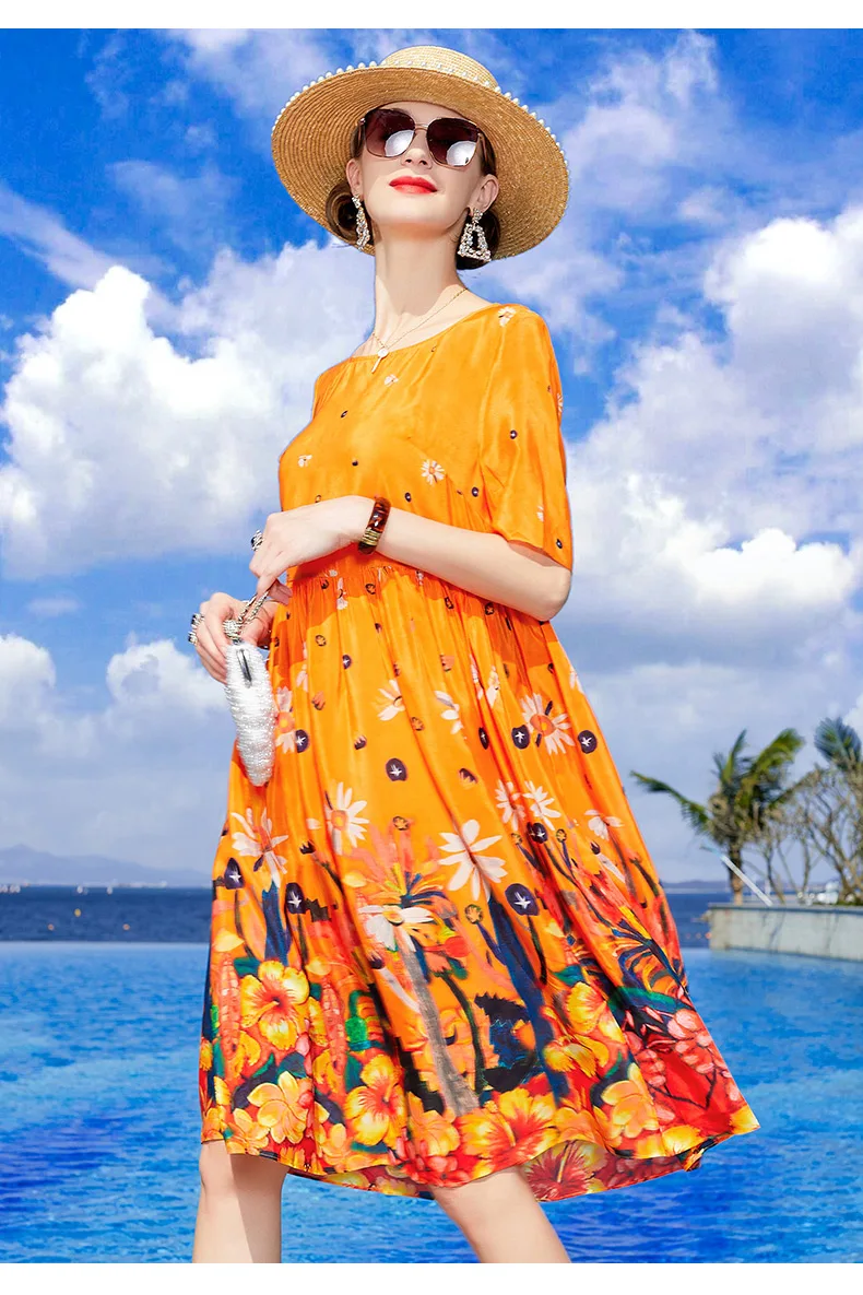 2021 Summer Casual Loose 4XL Plus Size Print Dress Elegant Bodycon Vestidos Women Vintage Floral Mulberry Silk Satin Midi Dress
2021 Summer Casual Loose 4XL Plus Size Print Dress Elegant Bodycon Vestidos Women Vintage Floral Mulberry Silk Satin Midi Dress