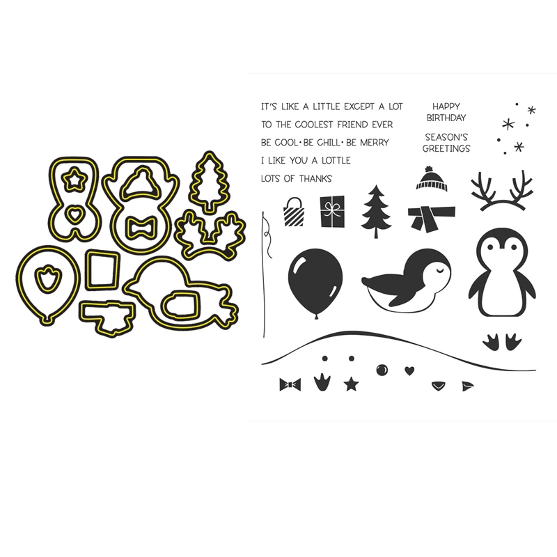 Penguin Place Stamp and Penguin Builder Dies 2021 New Christmas Clear Stamps and Dies Swimming Penguins for DIY Scrapbooking
Penguin Place Stamp and Penguin Builder Dies 2021 New Christmas Clear Stamps and Dies Swimming Penguins for DIY Scrapbooking