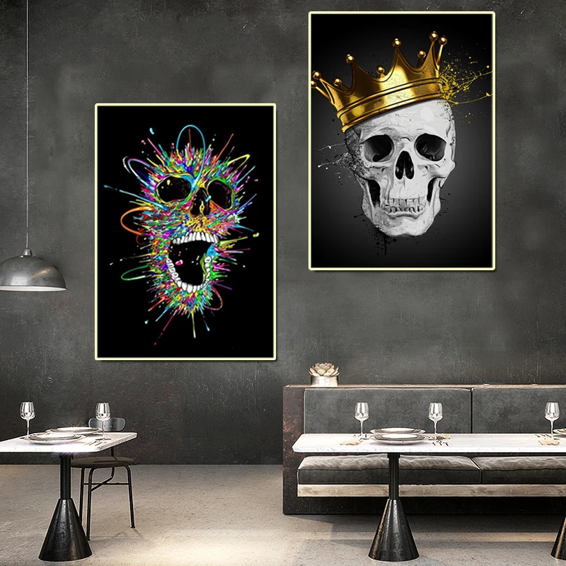 Vintage Black Gold Skull Crown Canvas Painting Graffiti Wall Posters Customizable Personality Bedroom Art Picture Decoration
Vintage Black Gold Skull Crown Canvas Painting Graffiti Wall Posters Customizable Personality Bedroom Art Picture Decoration