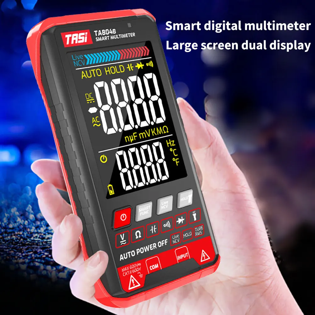 Цифровой мультиметр TASI TA804A, профессиональный автоматический тестер, Ультратонкий Интеллектуальный вольтметр с функцией True RMS, Бесконтактн... 
Цифровой мультиметр TASI TA804A, профессиональный автоматический тестер, Ультратонкий Интеллектуальный вольтметр с функцией True RMS, Бесконтактн...