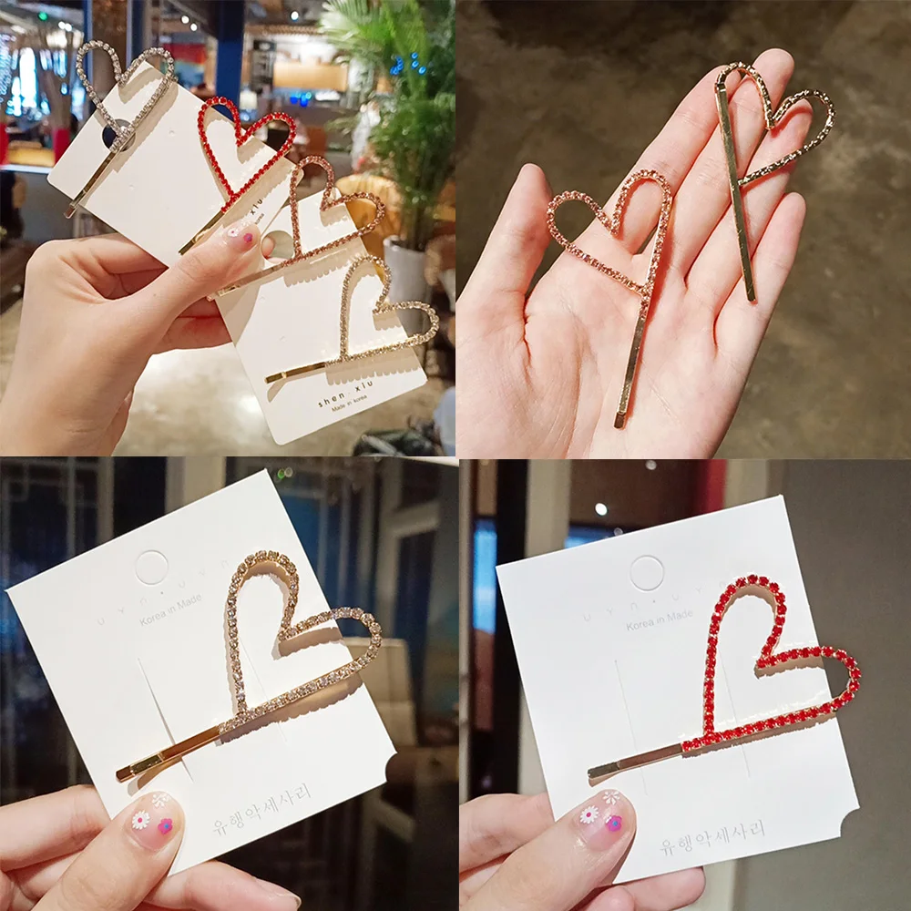 Fashion Shiny Crystal Heart Shape Hair Clip For Women Girl Simple Sweet Shining Rhinestone Cute Hair Ornament Headband Barrettes
Fashion Shiny Crystal Heart Shape Hair Clip For Women Girl Simple Sweet Shining Rhinestone Cute Hair Ornament Headband Barrettes