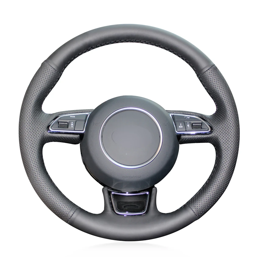 Hand-stitched Black Genuine Leather Anti-slip Soft Car Steering Wheel Cover for Audi A3 A4 A5 A6 A7 Allroad RS 7 2014-2015 S6
Hand-stitched Black Genuine Leather Anti-slip Soft Car Steering Wheel Cover for Audi A3 A4 A5 A6 A7 Allroad RS 7 2014-2015 S6