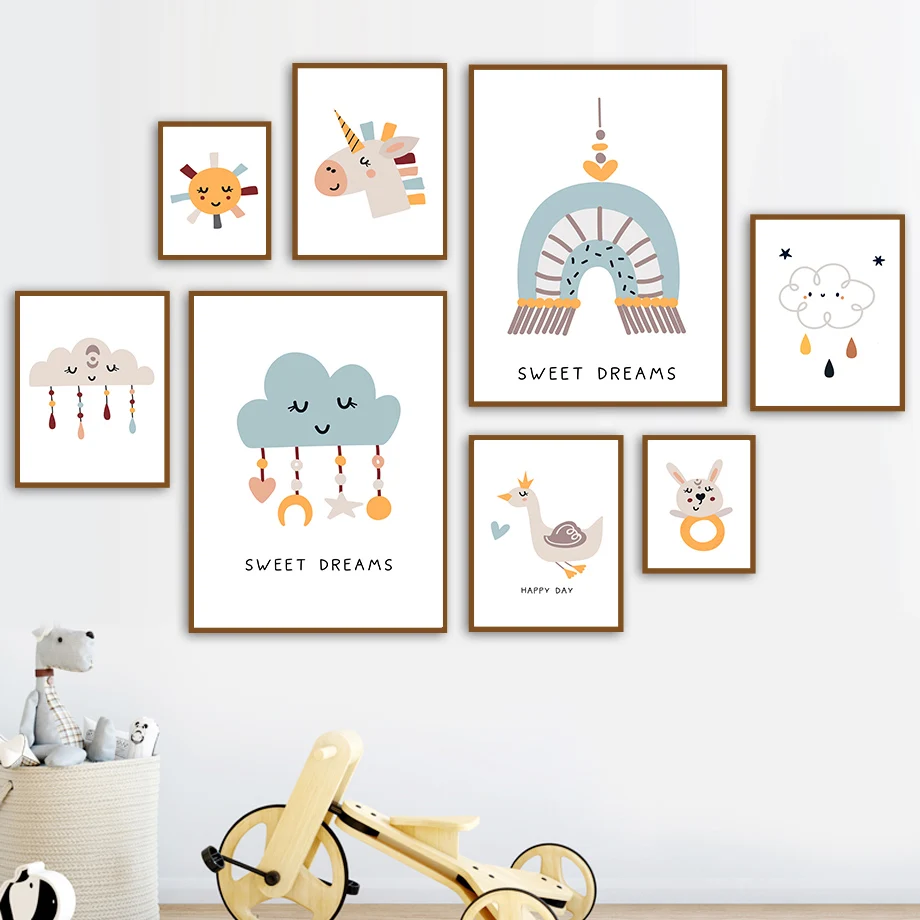 Sun Stars Moon Goose Rabbit Unicorn Wall Art Canvas Painting Nordic Posters And Prints Cartoon Animals Decor Pictures Kids Room
Sun Stars Moon Goose Rabbit Unicorn Wall Art Canvas Painting Nordic Posters And Prints Cartoon Animals Decor Pictures Kids Room