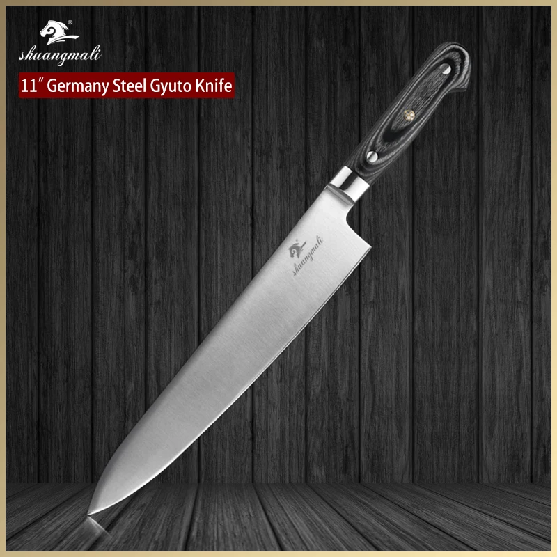 Shuangmali 11 Inch Utility Gyuto Slicing Knife Germany 1.4116 Stainless Steel Kitchen Chef Knives Japanese Butcher Cleaver Knife
Shuangmali 11 Inch Utility Gyuto Slicing Knife Germany 1.4116 Stainless Steel Kitchen Chef Knives Japanese Butcher Cleaver Knife