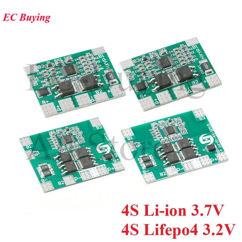 4S 12 8 V 14 4 16 Lifepo4 Защитная плата литий-ионной литиевой батареи 18650 BMS 8A 14A 20A PCB Cell Pack PCM
