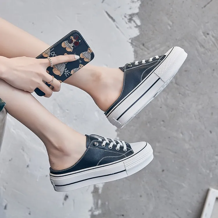 Women's sports shoes leather white sports shoes platform vulcanized shoes casual breathable sports shoes half drag white shoes
Women's sports shoes leather white sports shoes platform vulcanized shoes casual breathable sports shoes half drag white shoes